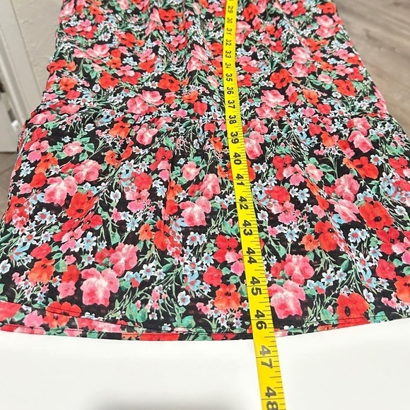 Zara Women’s V-Neck Floral Print Multi Sheer Tiered Maxi Dress Sz XS - Picture 10 of 13
